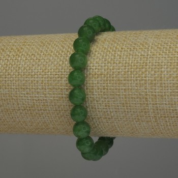 Bracelet Chrysoprase, smooth bead, diameter 8mm+-, length 18cm stretch