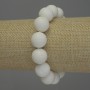 Bracelet White Sponge Coral, bead, diameter 14mm+-, length 18cm+- stretch