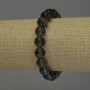 Bracelet Smoky Quartz, smooth bead, diameter 10mm+-, length 18cm stretch