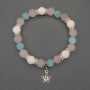 Assorted Bracelet, smooth bead, diameter 8mm+/- with metal inserts, length 18mm+/- stretch