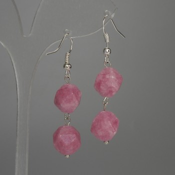 Tourmaline Faceted Bead Earrings, diameter 12mm+-, length 48mm+