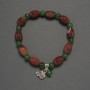 Agate Barrel Bracelet, diameter 12x8mm+- Chrysoprase Faceted Bead 6mm+-, length 18cm stretch