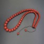 Necklace Coral (Imitation), smooth rondelle, diameter 10-16mm+- graduated, length 66cm+- drawstring cord