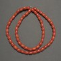 Orange Coral (Imitation) Barrel Beads, diameter 6x4.5mm+/-, length 40cm+/- on fishing line