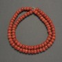 Orange Coral (Imitation) Smooth Rondelle Beads, diameter 6x4mm+-, length 40cm+- on fishing line