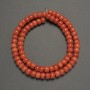Orange Coral (Imitation) Smooth Rondelle Beads, diameter 7x5mm+-, length 40cm+- on fishing line