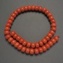 Coral Beads (single) smooth rondelle, diameter 12x8mm, length 40cm on thread