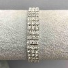 Three-Row Stretch Bracelet with White Sparkling Rhinestones, circumference 17cm