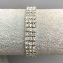 Three-Row Stretch Bracelet with White Sparkling Rhinestones, circumference 17cm