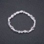 Natural Rock Crystal Tumbled Bead Bracelet on Elastic, diameter 7x9(+/-)mm, circumference 18cm