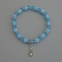 Czech Crystal Rondelle Bracelet, diameter 8x6mm+/- 6x5mm+/- with metal inserts, length 18cm stretch