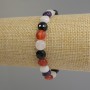 Assorted Stones Bracelet, faceted coin bead, diameter 8mm+/-, length 18cm stretch