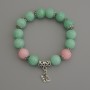Jadeite Smooth Round Bead Bracelet, diameter 12mm+/- Rose Quartz smooth round bead 12mm+/- with metal inserts, length 18cm+/- stretch