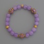 Lavender Amethyst Bracelet, smooth bead diameter 8mm+/-, Cloisonné 10mm+/- 5.5mm+/-, length 18cm+/- stretch