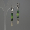 Onyx Bead Earrings, diameter 6mm+/- Cat's Eye faceted cube 4mm+/- bead 6mm+/-, length 54mm+