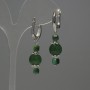 Chrysoprase Bead Earrings, diameter 10mm+/- Cat's Eye faceted cube 4mm+/-, length 40mm+