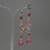 Tourmaline Faceted Cube Earrings, diameter 5mm+/- crystal in setting 12mm+/-, length 85mm+