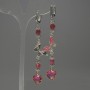 Tourmaline Faceted Cube Earrings, diameter 5mm+/- crystal in setting 12mm+/-, length 85mm+