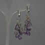 Amethyst Cluster Earrings, bead 6mm+/-, length 55mm+