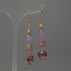 Lavender Amethyst Earrings, bead diameter 8mm+/-, Cloisonné 10mm+/-, crystal in setting 12mm+/-, length 65mm+