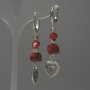 Coral Earrings with metal inserts, length 57mm+