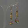 Citrine Faceted Cube Earrings, diameter 7mm+/- crystal in setting 12mm+/-, length 58mm+