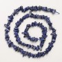 Beads Lapis Lazuli Natural Stone Chips on Cord, diameter 6x2mm+-, length 38cm +