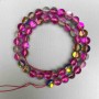 Beads on Cord Opal Glass Pink Chameleon Smooth Round, diameter 8mm, length 38cm +