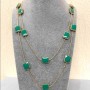 Necklace Cascade Two-Row Square Bead, length 80cm yellow metal