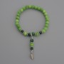Acrylic Bracelet, smooth beads, diameter 6mm+/-, Cat's Eye bead 5mm+/-, cube 4mm+/-, length 18cm+
