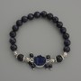 Aventurine "Night of Cairo" Bracelet, faceted beads, diameter 8mm+/-, geode 13mm+/-, length 18cm stretch