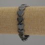 Bracelet Hematite Heart, diameter 12mm+-, length 18cm+- stretch