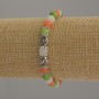 Assorted Bracelet, smooth beads, diameter 6mm+/- with metal inserts, length 18cm stretch