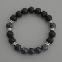 Assorted Bracelet, smooth and faceted beads, diameter 10mm+/-, length 18cm stretch