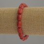 Coral (imitation) Bracelet, barrel beads, diameter 10x8mm+/-, length 18cm stretch