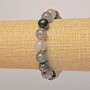 Bracelet Rutilated Quartz, natural stone, smooth bead, diameter 12mm +/-, length 18cm +/- (stretch)