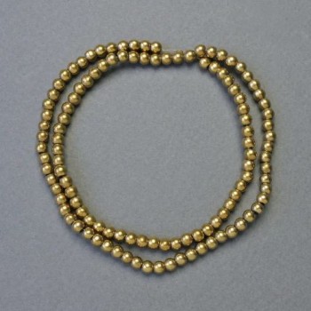 Beads Hematite Smooth Round, gold colour, diameter 4mm+/-, length 41cm+/- strand