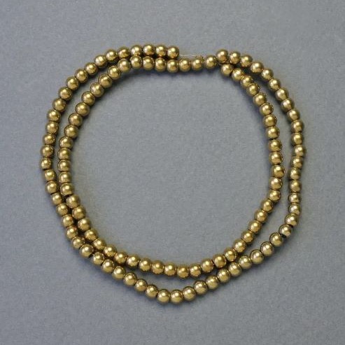 Beads Hematite Smooth Round, gold colour, diameter 4mm+/-, length 41cm+/- strand