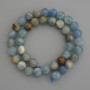 Blue Calcite Beads, smooth round 10mm+/- on a strand, length 39cm+