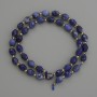 Natural Sodalite Stone Beads, Faceted Rice Shape, Diameter 8x6mm+/-, with 3mm+/- Seed Beads, Length 39cm+