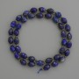 Beads Natural Stone Lapis Lazuli, faceted rice-cut, diameter 8x6mm+/- with 3mm+/- seed beads, length 39cm+