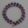 Beads Natural Stone Amethyst, faceted rice-cut, diameter 8x6mm+/- with 3mm+/- seed beads, length 39cm+