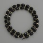 Beads Natural Stone Tourmaline, faceted rice-cut, diameter 8x6mm+/- with 3mm+/- seed beads, length 39cm+