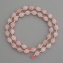 Natural Rose Quartz Stone Beads, Faceted Rice Shape, Diameter 8x6mm+/-, with 3mm+/- Seed Beads, Length 38cm+