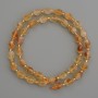 Natural Citrine Stone Beads, Faceted Rice Shape, Diameter 8x6mm+/-, with 3mm+/- Seed Beads, Length 40cm+