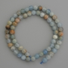 Blue Calcite Beads smooth round 6.5mm+/- on a strand, length 39cm+