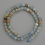 Blue Calcite Beads smooth round 6.5mm+/- on a strand, length 39cm+