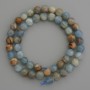 Blue Calcite Beads smooth round 8mm+/- on a strand, length 39cm+
