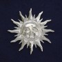 Sun Brooch, Silvery Metal, 68mm+/-, Magnetic