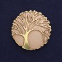 Tree Brooch Matte Pink Gold-Tone Metal, Diameter 40mm+/- Magnetic